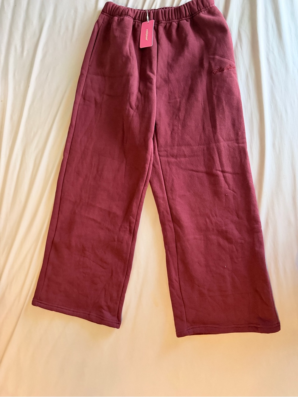 Edikted Maroon Sweatpants - Elastic Waist Joggers